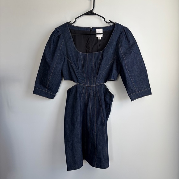 cinq a sept Dresses & Skirts - Cinq a Sept Lani Denim Cut-Out Mini Dress Indigo
